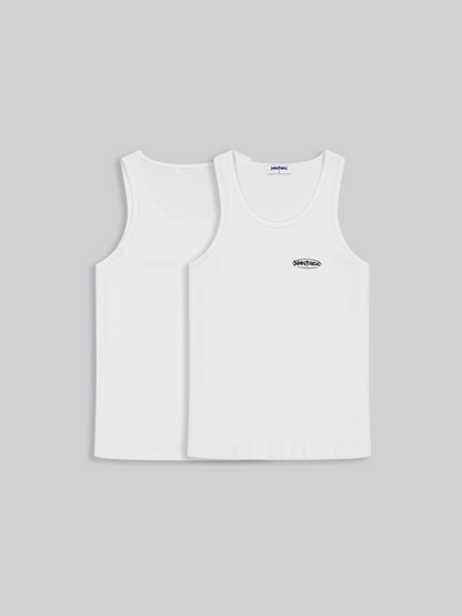 Waffle Tank Top White