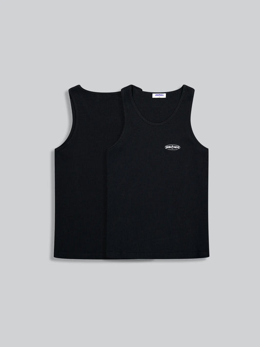 Waffle Tank Top Black